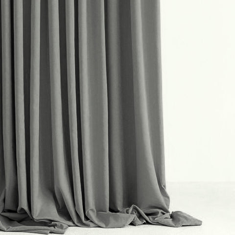 Contemporary Grey American Pleat Velvet Curtain