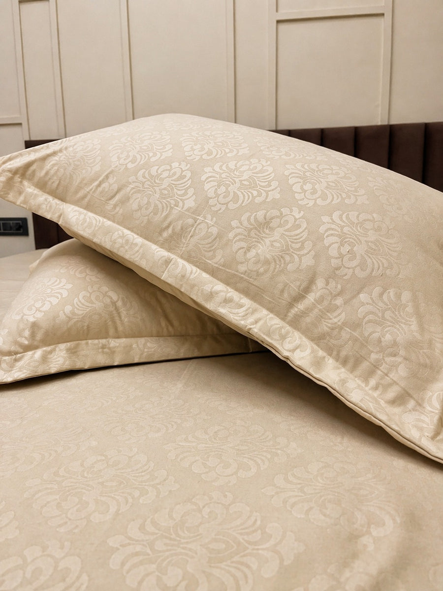 Marshmallow Cream KI.NO.ORI Cotton-Sateen Blend 250TC Bedsheet Set King Size