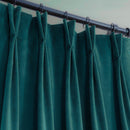 Teal Green American Pleat Velvet Curtain