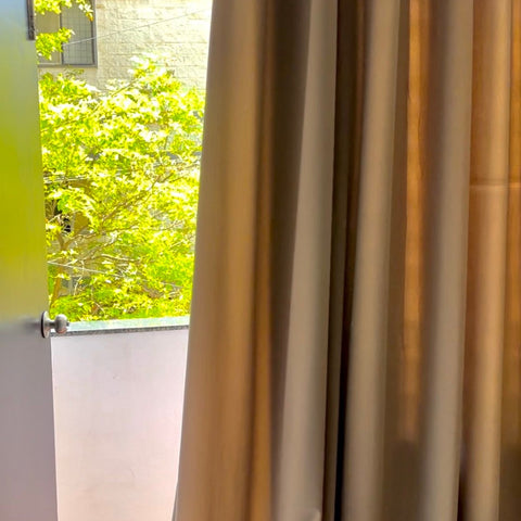 Modern Beige Premium Velvet Curtain — American Pleat curtain for track system India
