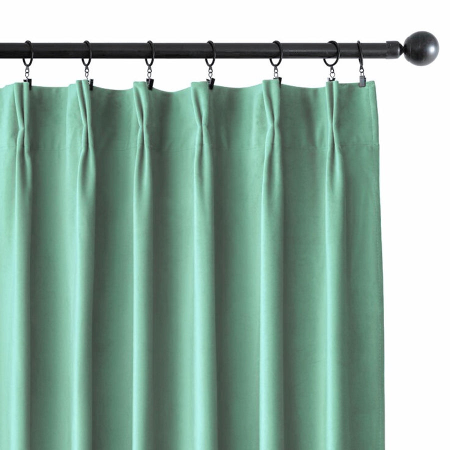 Jade Serenity American Pleat Velvet Curtain