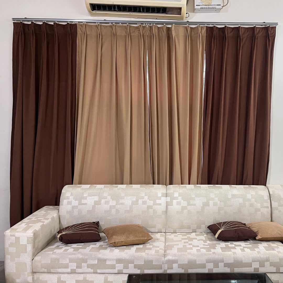 Modern Beige Premium Velvet Curtain