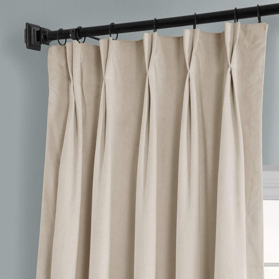 Classic Ivory American Pleat Velvet Curtain