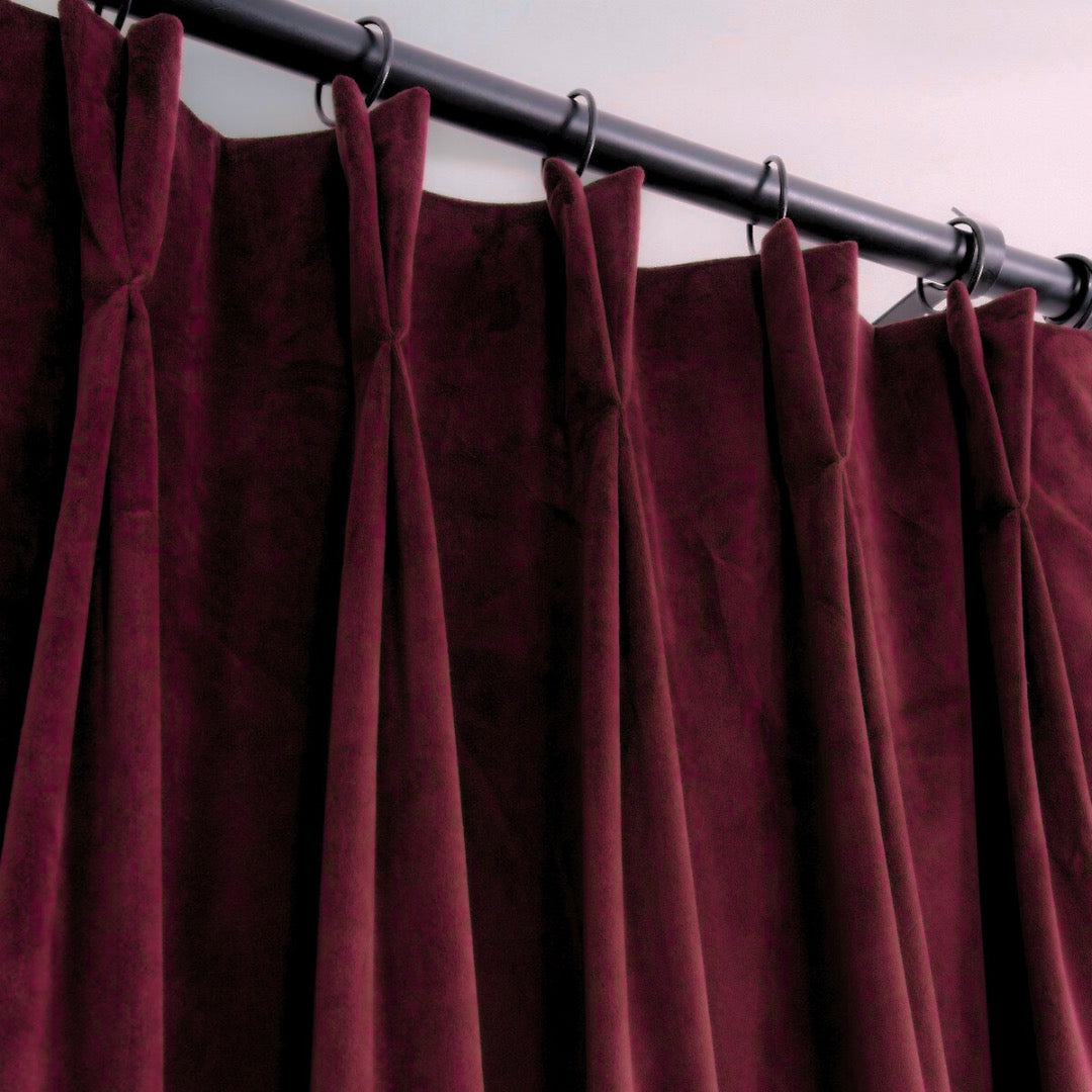 Bordeaux American Pleat Velvet Curtain