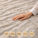Grey Botanical Garden Premium Cotton Blend 210TC Gulzar Bedsheet, Cloud Soft Double Bed