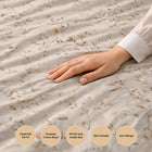Grey Botanical Garden Premium Cotton Blend 210TC Gulzar Bedsheet, Cloud Soft Double Bed