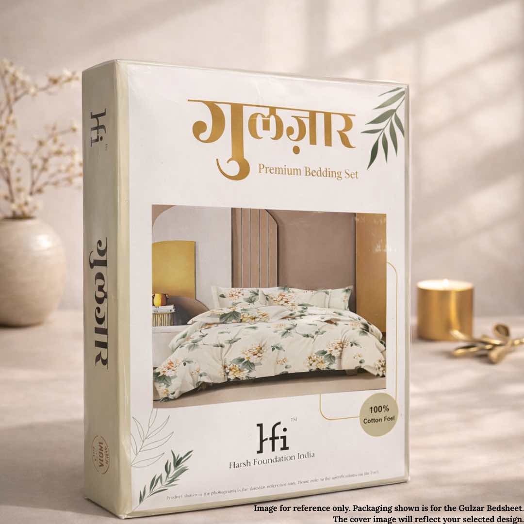 Blush Minimal Lines Premium Cotton Blend 210TC Gulzar Bedsheet, Cloud Soft Double Bed