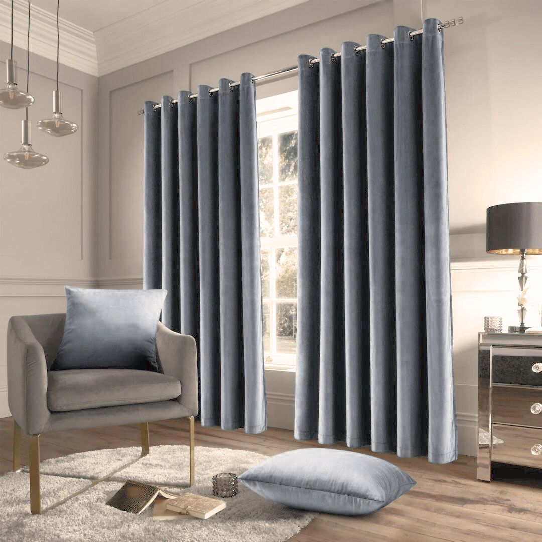 Ice Grey | Velvet Curtain | 7 Feet - Harsh Foundation India
