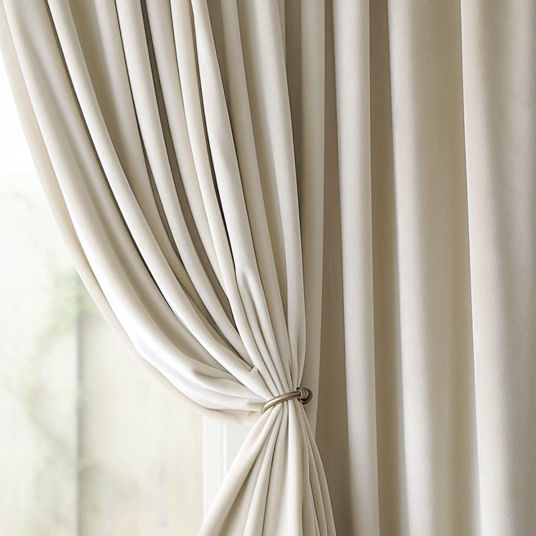 Classic Ivory Premium Velvet Curtain