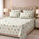 Vintage Floral Trellis Premium Cotton Blend 210TC Gulzar Bedsheet, Cloud Soft Double Bed