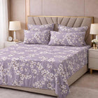 Lavender Spring Bloom Premium Cotton Blend 210TC Gulzar Bedsheet, Cloud Soft Double Bed