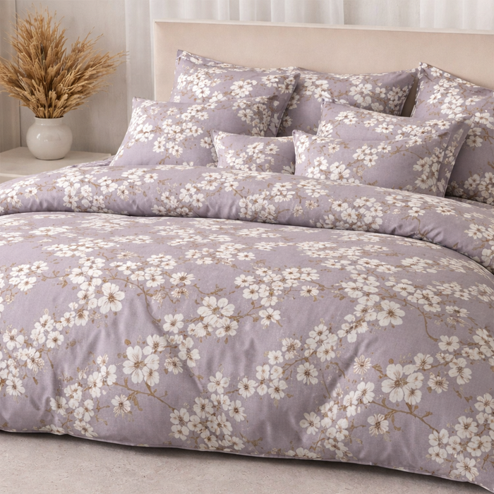 Lavender Spring Bloom Gulzar Comforter – Cloud Soft Microfibre Filled, 210 TC Cotton Blend, Double Bed