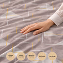 Taupe Abstract Geometry Premium Cotton Blend 210TC Gulzar Bedsheet, Cloud Soft Double Bed