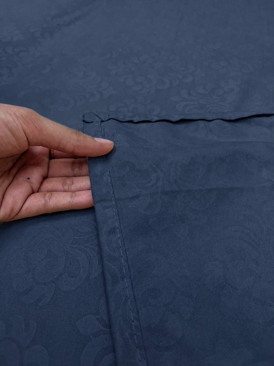 Navy KI.NO.ORI Cotton-Sateen Blend 250TC Bedsheet Set King Size