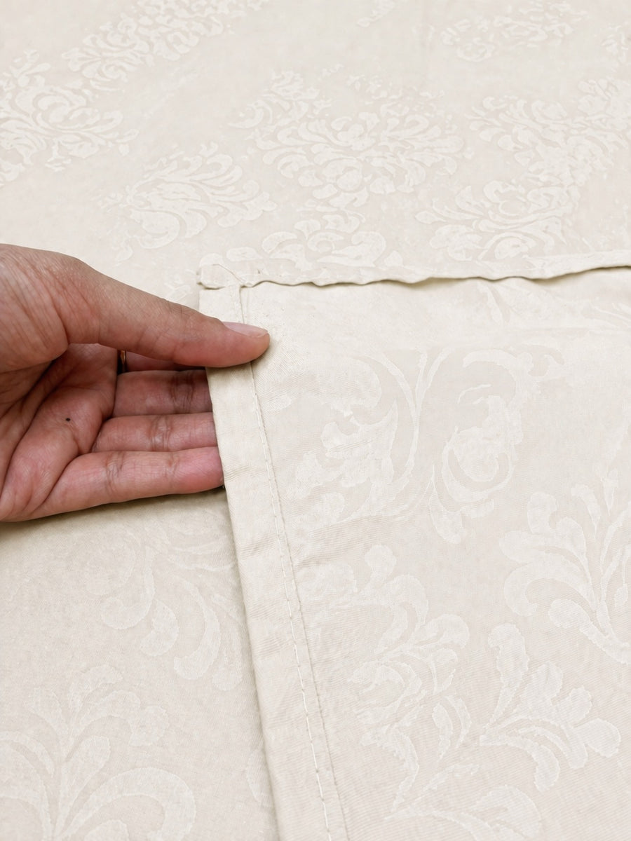 Pearl White KI.NO.ORI Cotton-Sateen Blend 250TC Bedsheet Set King Size