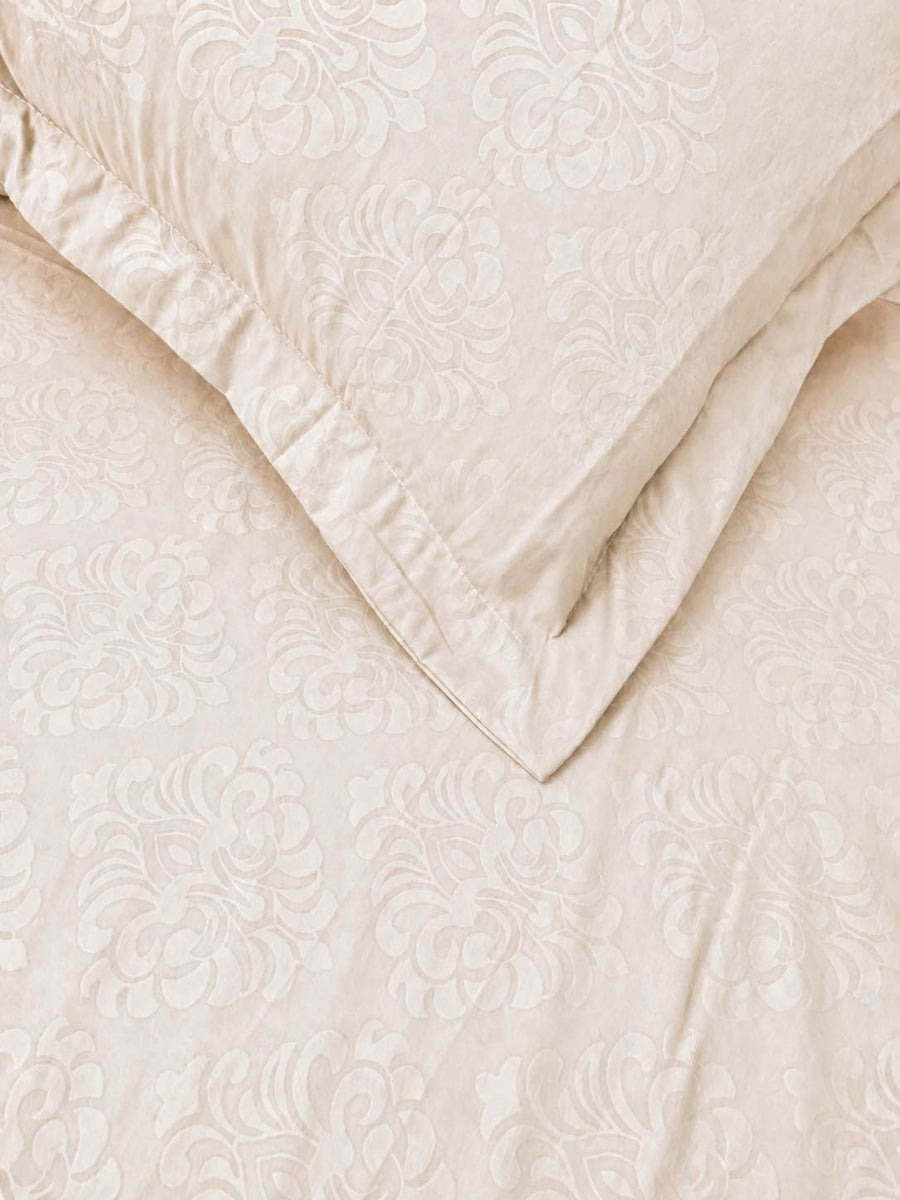 Pearl White KI.NO.ORI Cotton-Sateen Blend 250TC Bedsheet Set King Size