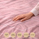 Blush Minimal Lines Premium Cotton Blend 210TC Gulzar Bedsheet, Cloud Soft Double Bed
