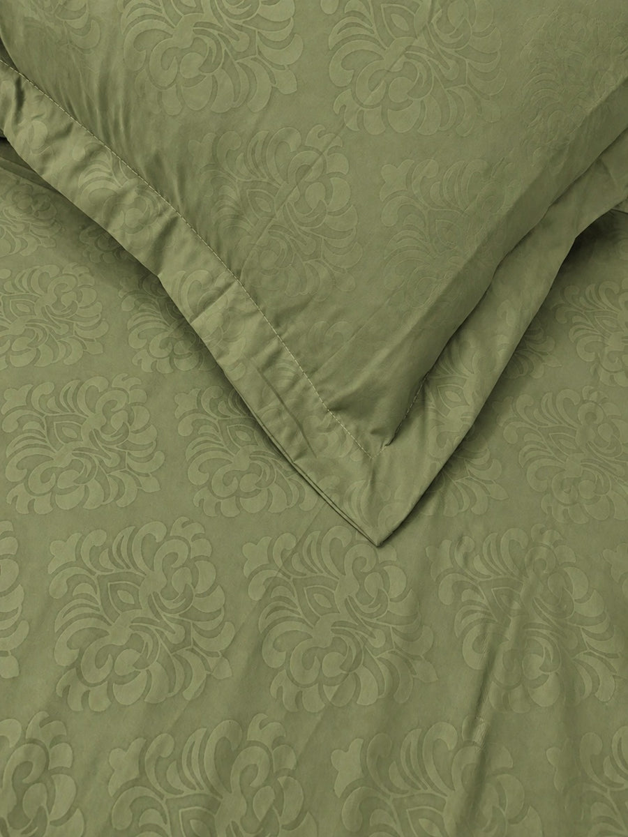 Moss Green KI.NO.ORI Cotton-Sateen Blend 250TC Bedsheet Set King Size