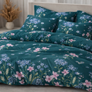 Midnight Wildflower Teal Gulzar Comforter – Cloud Soft Microfibre Filled, 210 TC Cotton Blend, Double Bed