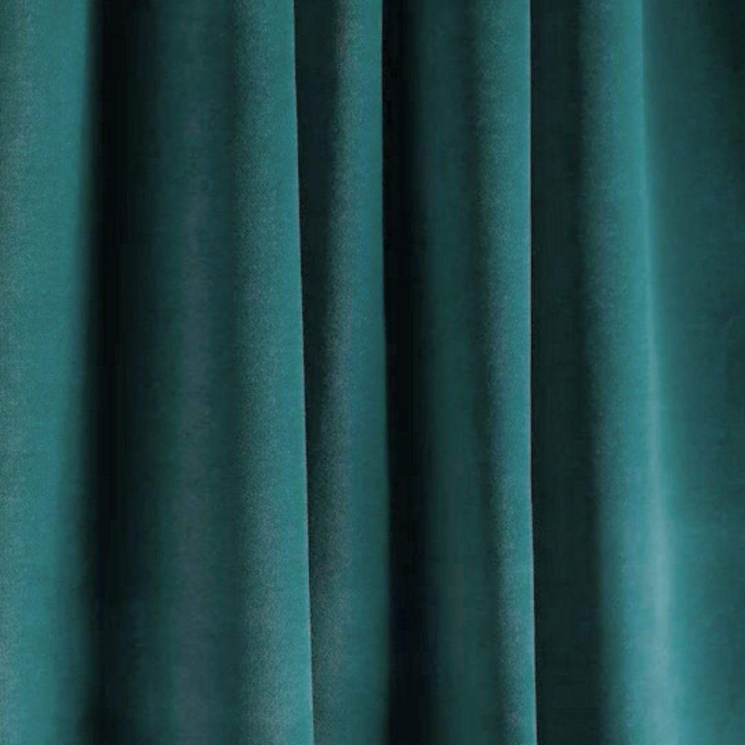 Teal Green | Velvet Curtain | 7 Feet - Harsh Foundation India