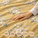 Golden Rose Garden Premium Cotton Blend 210TC Gulzar Bedsheet, Cloud Soft Double Bed