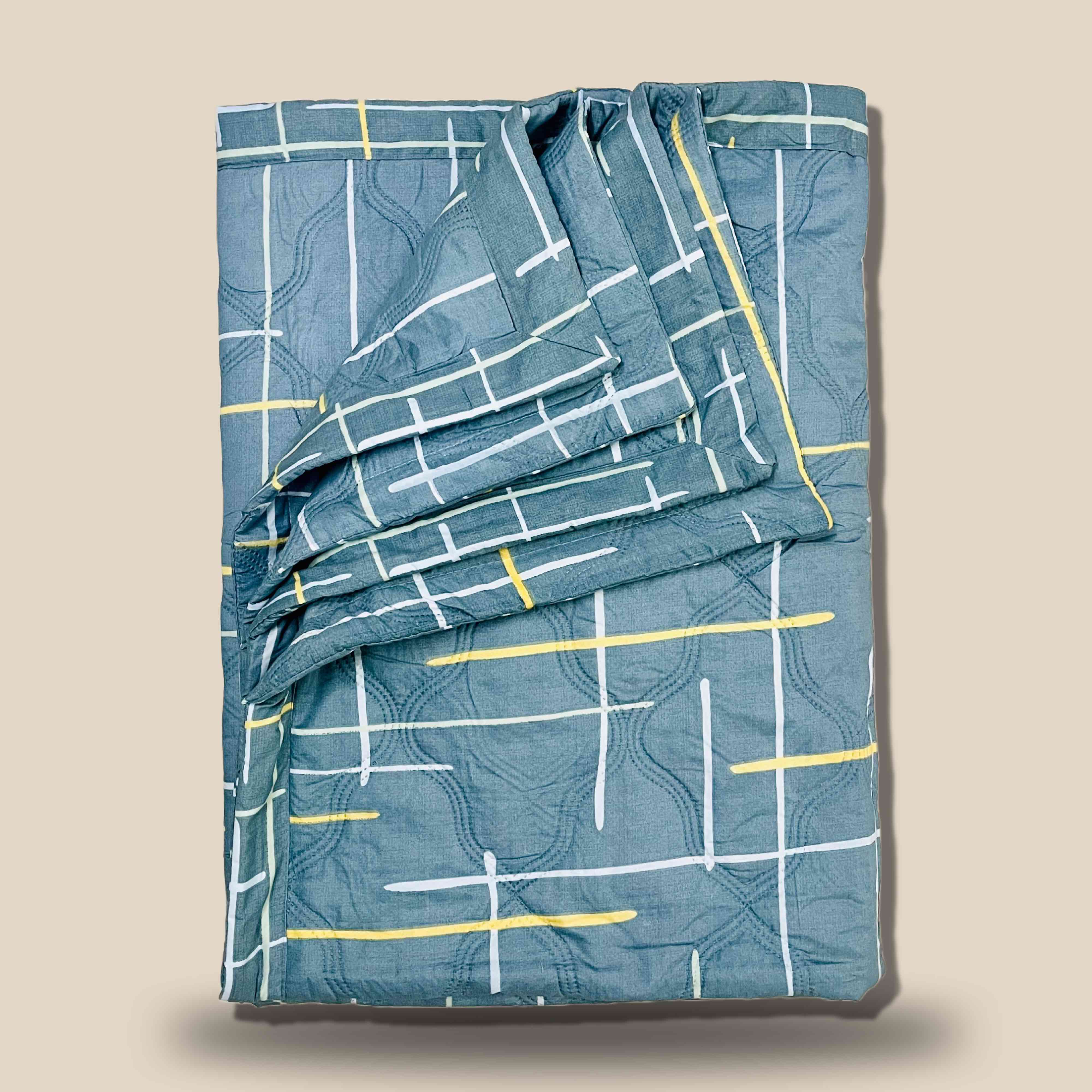 Abstract Blue | Double Bed Cotton Comforter | Thin & Lightweight - Harsh Foundation India