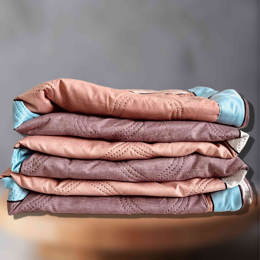 Mocha Brown | Single Bed Cotton Comforter | Thin & Lightweight - Harsh Foundation India