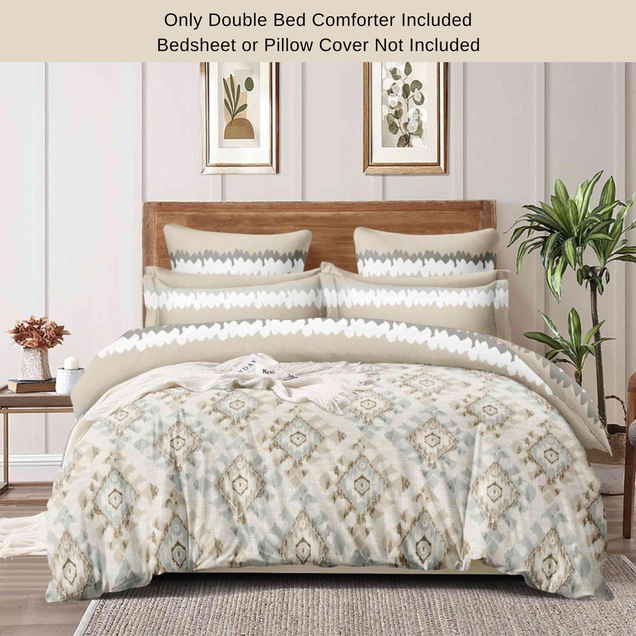 Patola Champagne | Double Bed Cotton Comforter | Thin & Lightweight - Harsh Foundation India