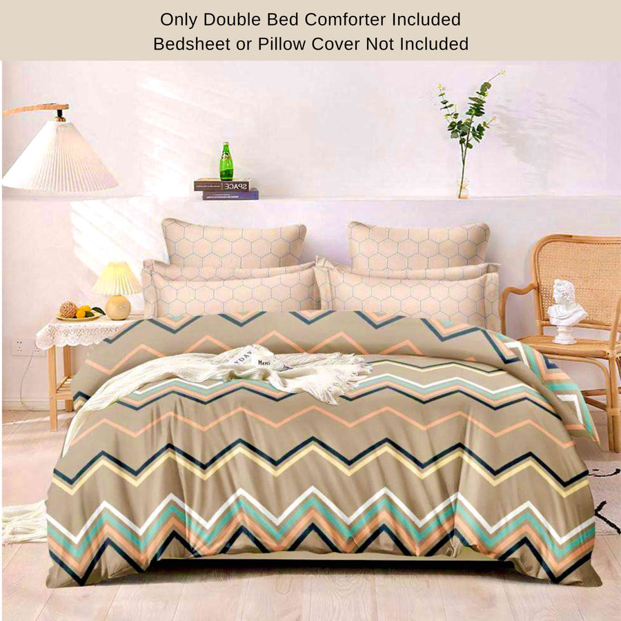 Striped Sand | Double Bed Cotton Comforter | Thin & Lightweight - Harsh Foundation India