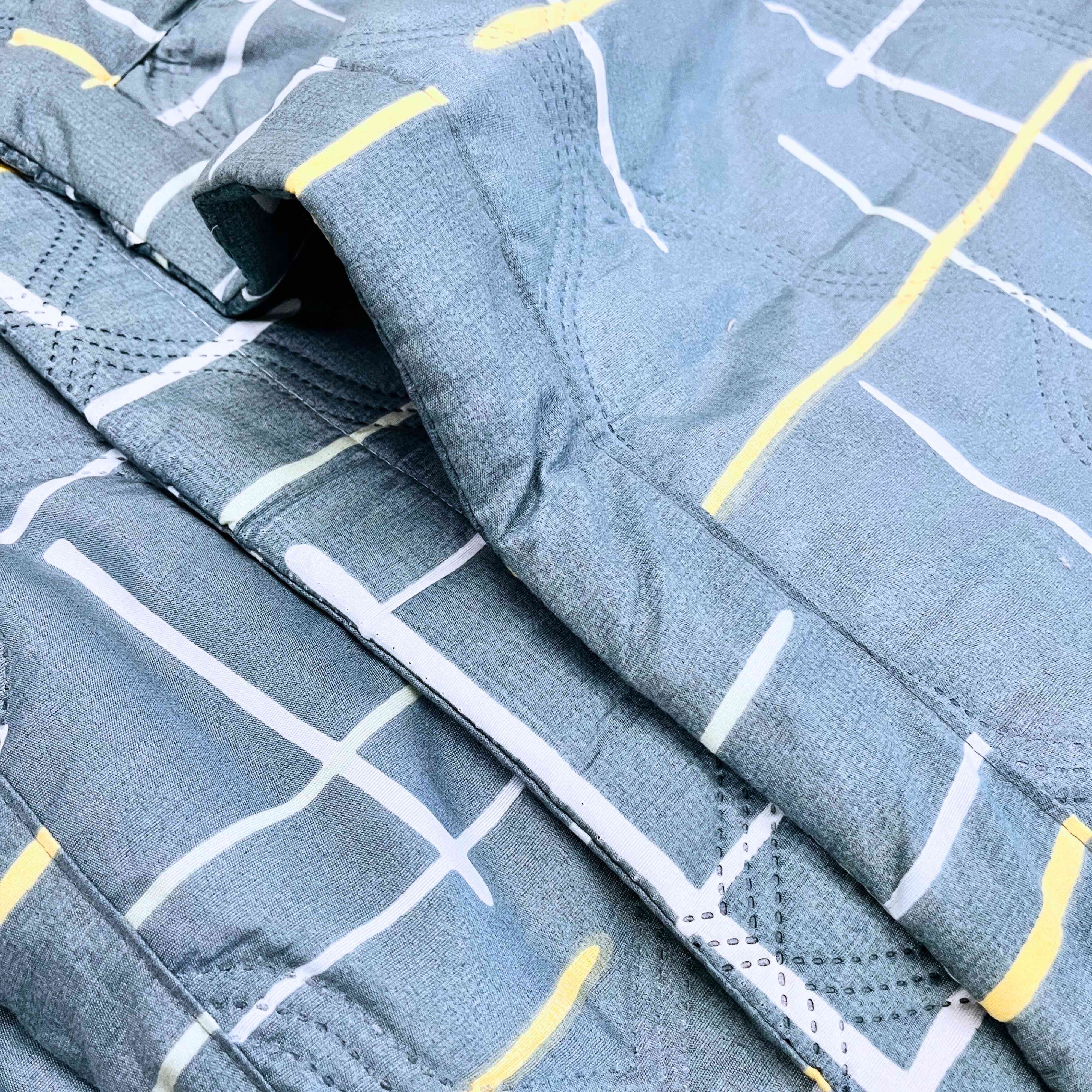Abstract Blue | Double Bed Cotton Comforter | Thin & Lightweight - Harsh Foundation India