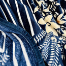 Navy High Garden | Plush Flannel Blanket | Double Bed - Harsh Foundation India