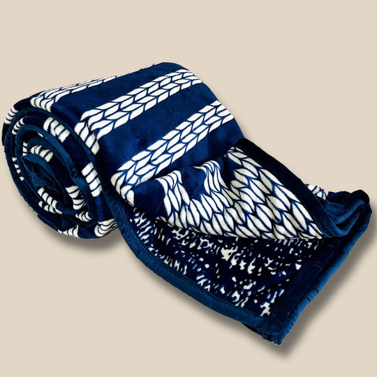 Blue Valley | Plush Flannel Blanket | Double Bed