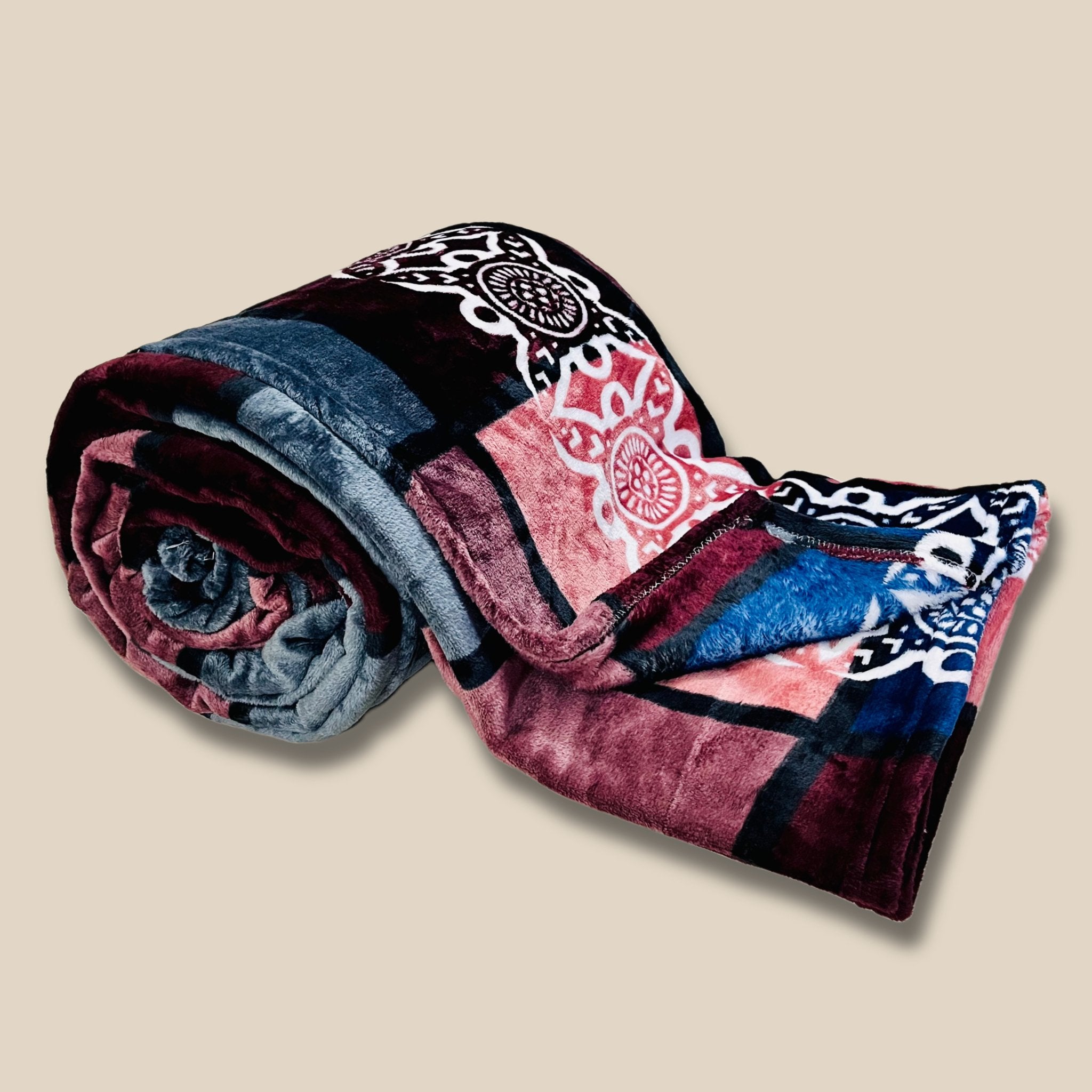 Onion Blocks | Plush Flannel Blanket | Double Bed - Harsh Foundation India