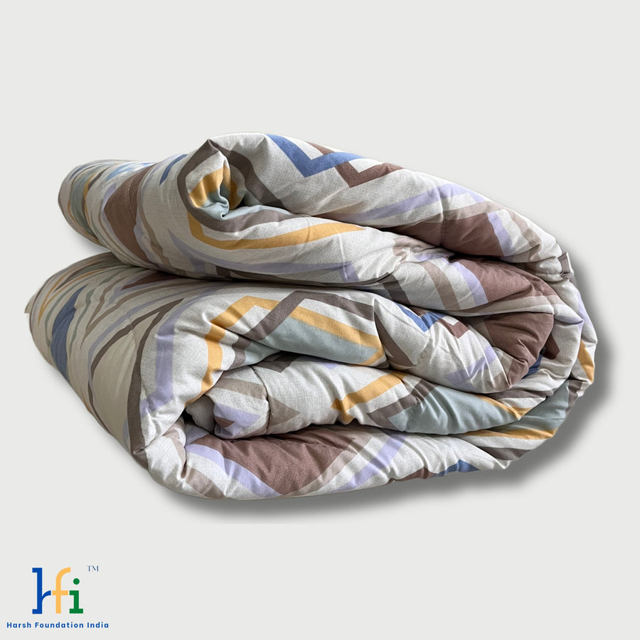 Ivory Frames | Double Bed Cotton Quilt | Cosy & Fluffy - Harsh Foundation India