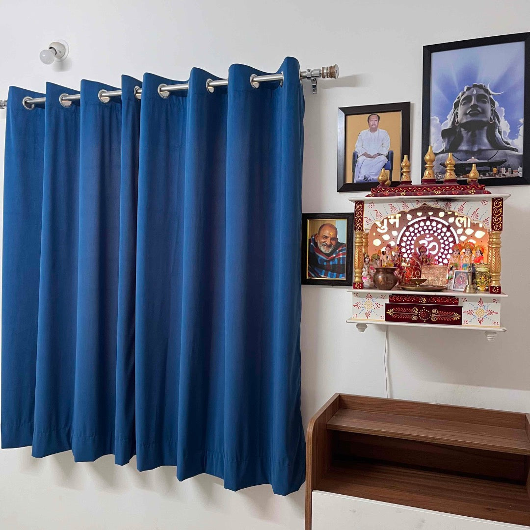 Elite blue velvet curtain — HFI Bedding